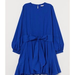 H&M voluminous blue dress